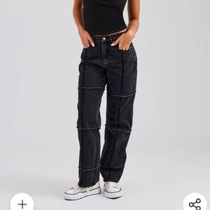 PacSun Raw Edge High rise FLARE Black Jeans PERFECT ❤️❤️ 00/000 HTF
